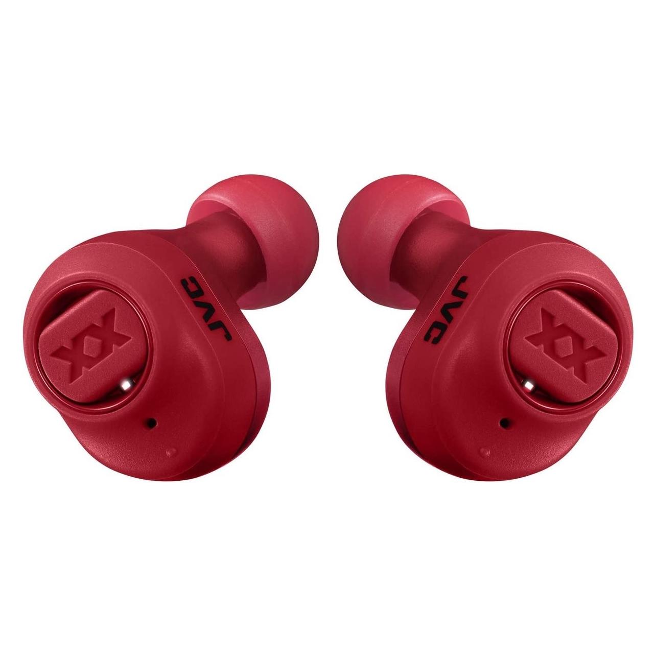 JVC HA-XC50TRU XX True-Wireless-Kopfhörer mit ultimativem Bass-Sound, Rot (4 h, Kabellos) (HA-XC50TRU)