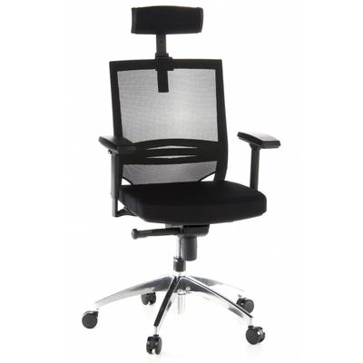 Bürostuhl / Chefsessel PORTO MAX Sitz Stoff / Rücken Netz schwarz hjh OFFICE