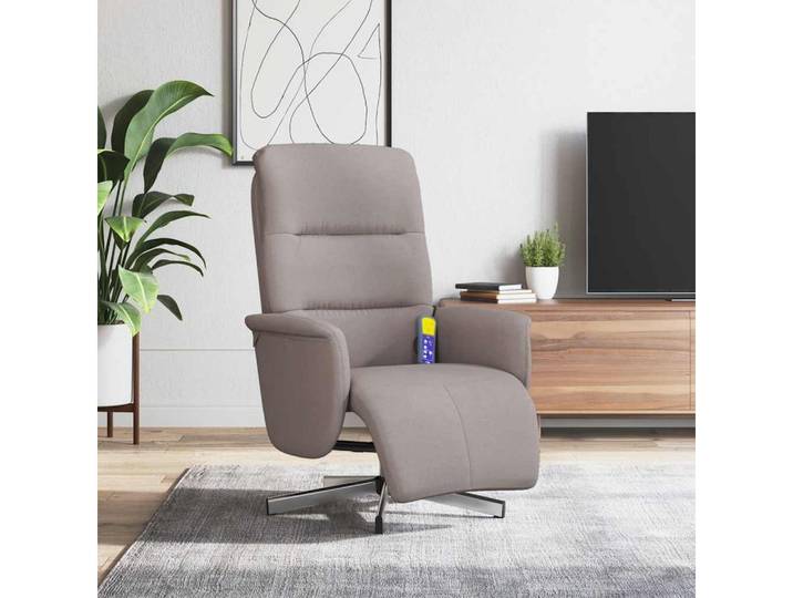 vidaXL Massagesessel, Massagesessel mit Fußteil Taupe Stoff
