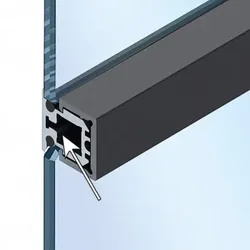 Cadro Glas-Mittelprofil schwarz matt