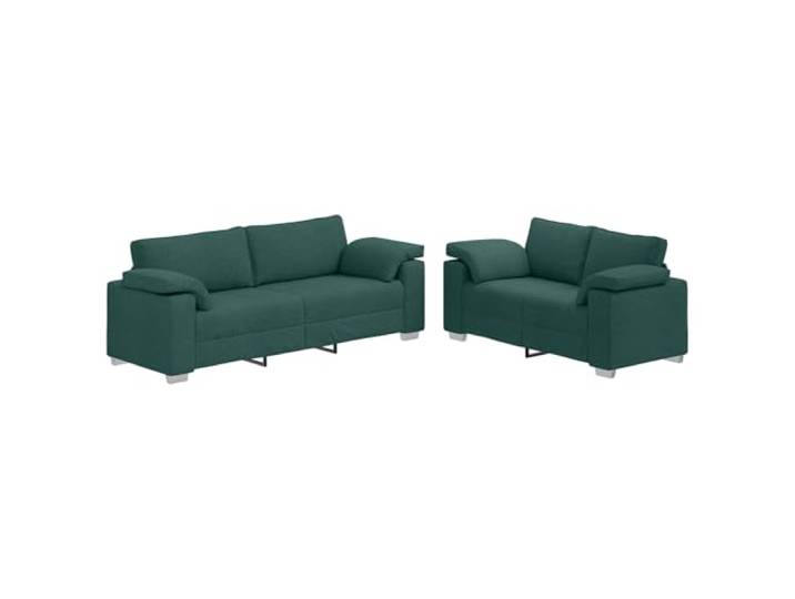 Makastle Sofa Couch 2er Set Dunkelgrün Stoff