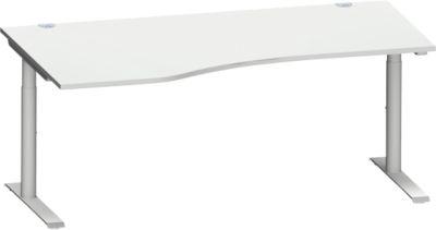 Schäfer Shop Genius Freiformschreibtisch MODENA FLEX, Ansatz links, lichtgrau