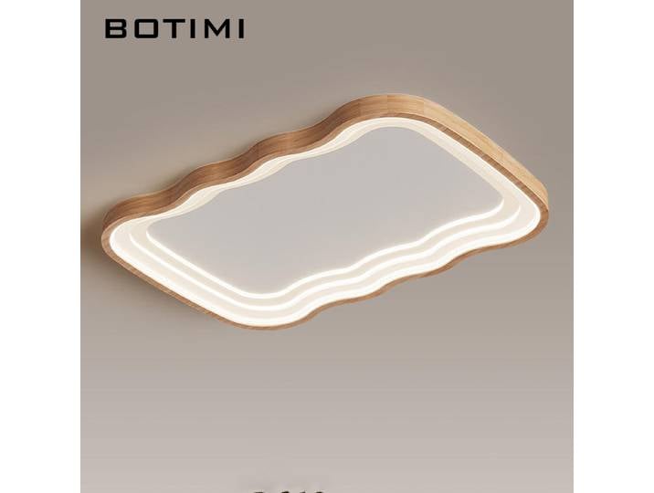 BOTIMI Rectangle plafonniers en bois pour salon moderne rond chambre lampe ART DECO carré bois salle à manger LED éclairage