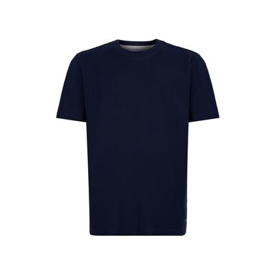 T-Shirt PIERRE CARDIN "Pierre Cardin T-Shirt", Herren, Gr. M, blau (salute), Obermaterial: 100% Baumwolle CO., uni, regular fit, Rundhals, Shirts T-Shirt, mit feiner Fischgrat-Struktur