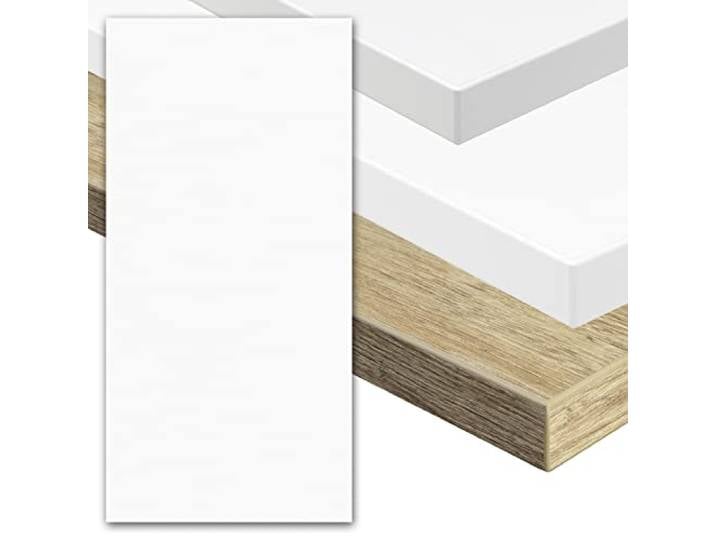 boho office® Schreibtischplatte, Tischplatte 180x80 cm Melamin - Weiß - 25 mm Stärke, Belastbarkeit bis 120 kg, hohe Kratzfestigkeit, seidenmatt glänzend