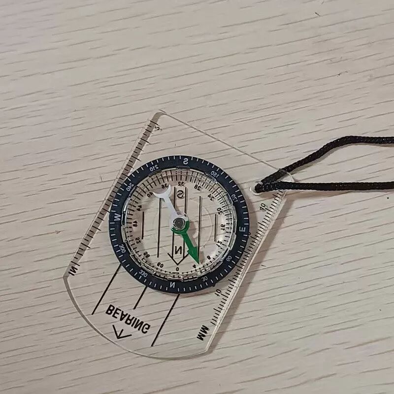 INF Mini boussole d'extérieur en acrylique avec échelle - Boussole de navigation avec cordon