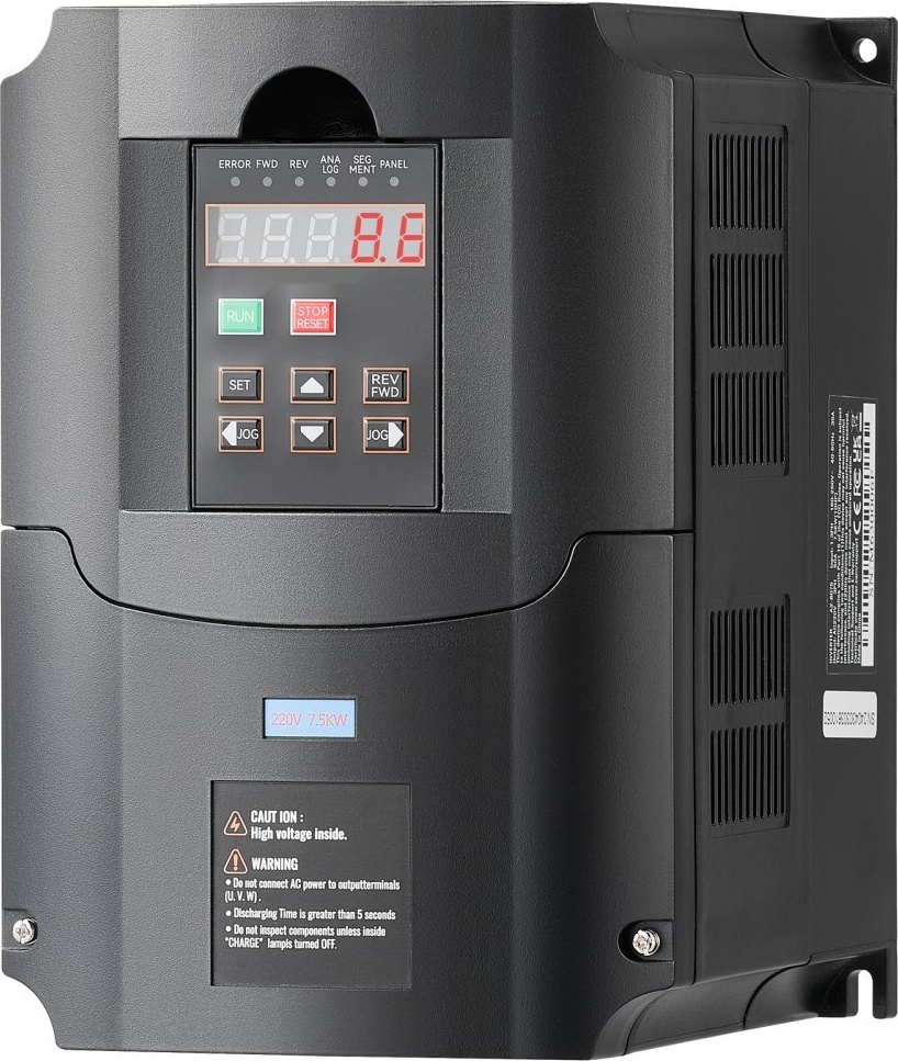Frequenzumrichter VFD 7,5 kW 220 V - 1-/3-Phasen-Umrichter - 3-Phasen-Ausgang - Effiziente Leistung - Industrieanwendungen