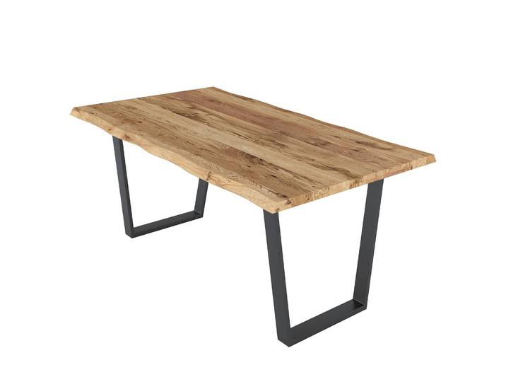 Esstisch Maimon 180cm Baumkante Beige Trapezförmig
