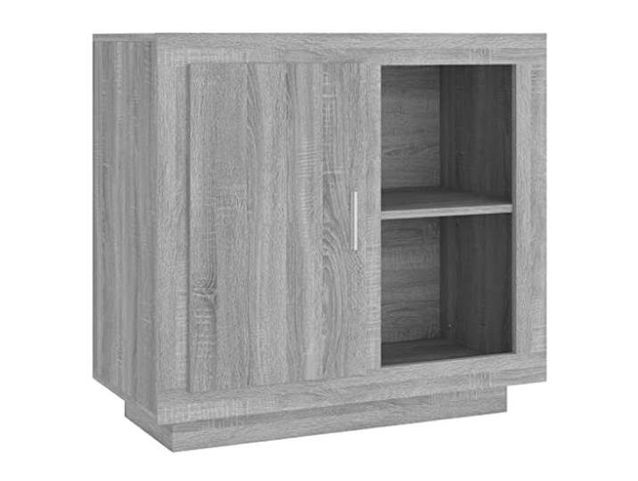 GHVBNMF Sideboard Grau Sonoma Kommode Beistellschrank 80x40x75 cm Stilvoller Mehrzweckschrank für Wohnzimmer und Flur mit 2 stabilen Einlegeböden für Bücher, Akten und Dekoration.