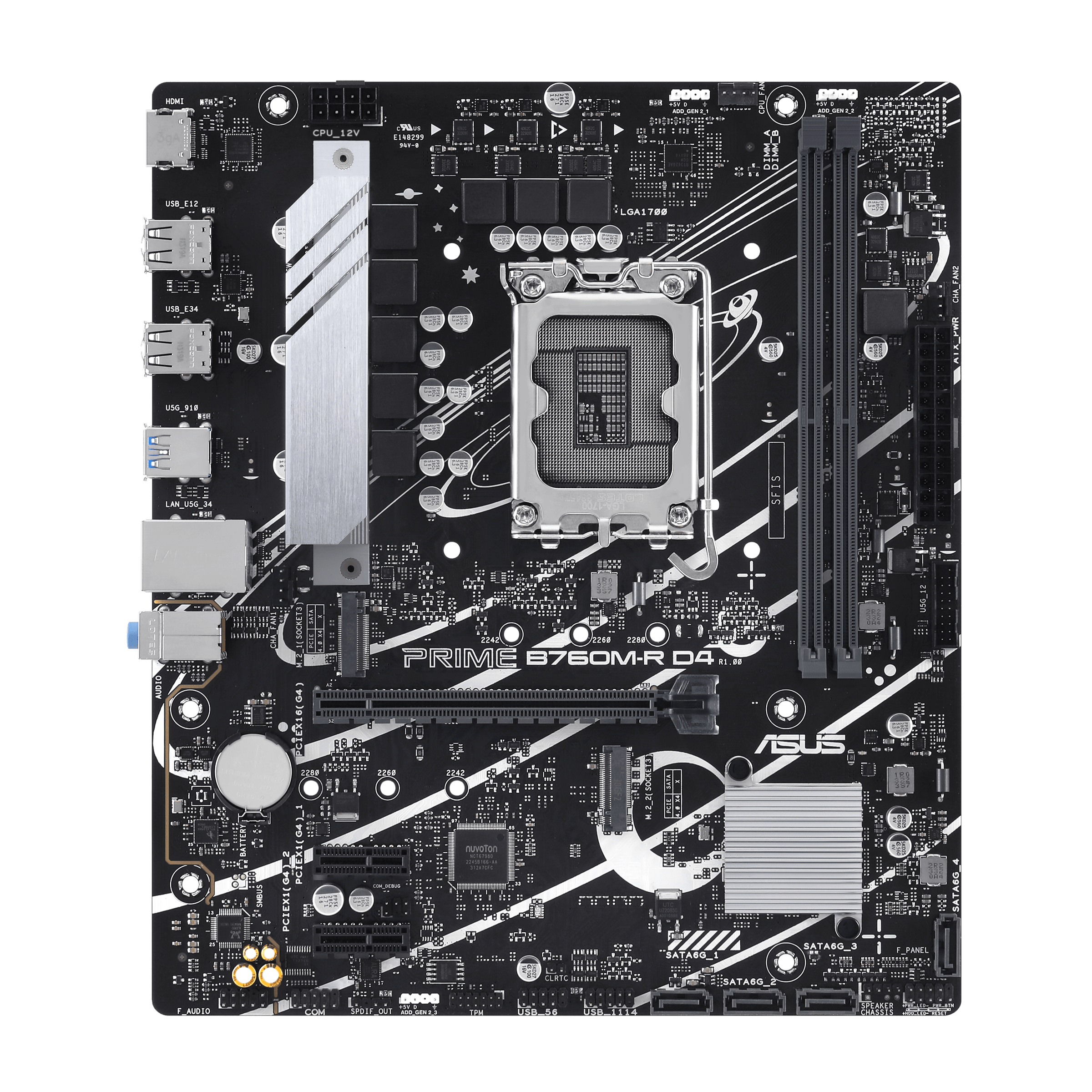 ASUS PRIME B760M-R D4 mATX Mainboard - Sockel 1700