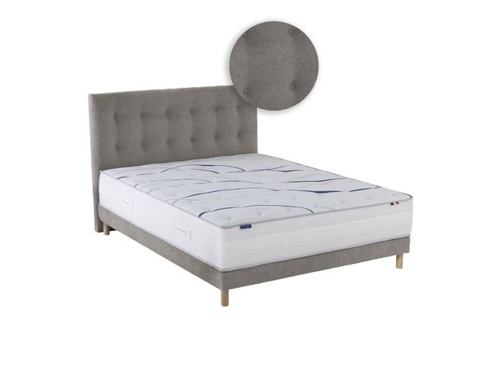 Matelas mémoire de forme altea sommier tête de lit gris 140x200