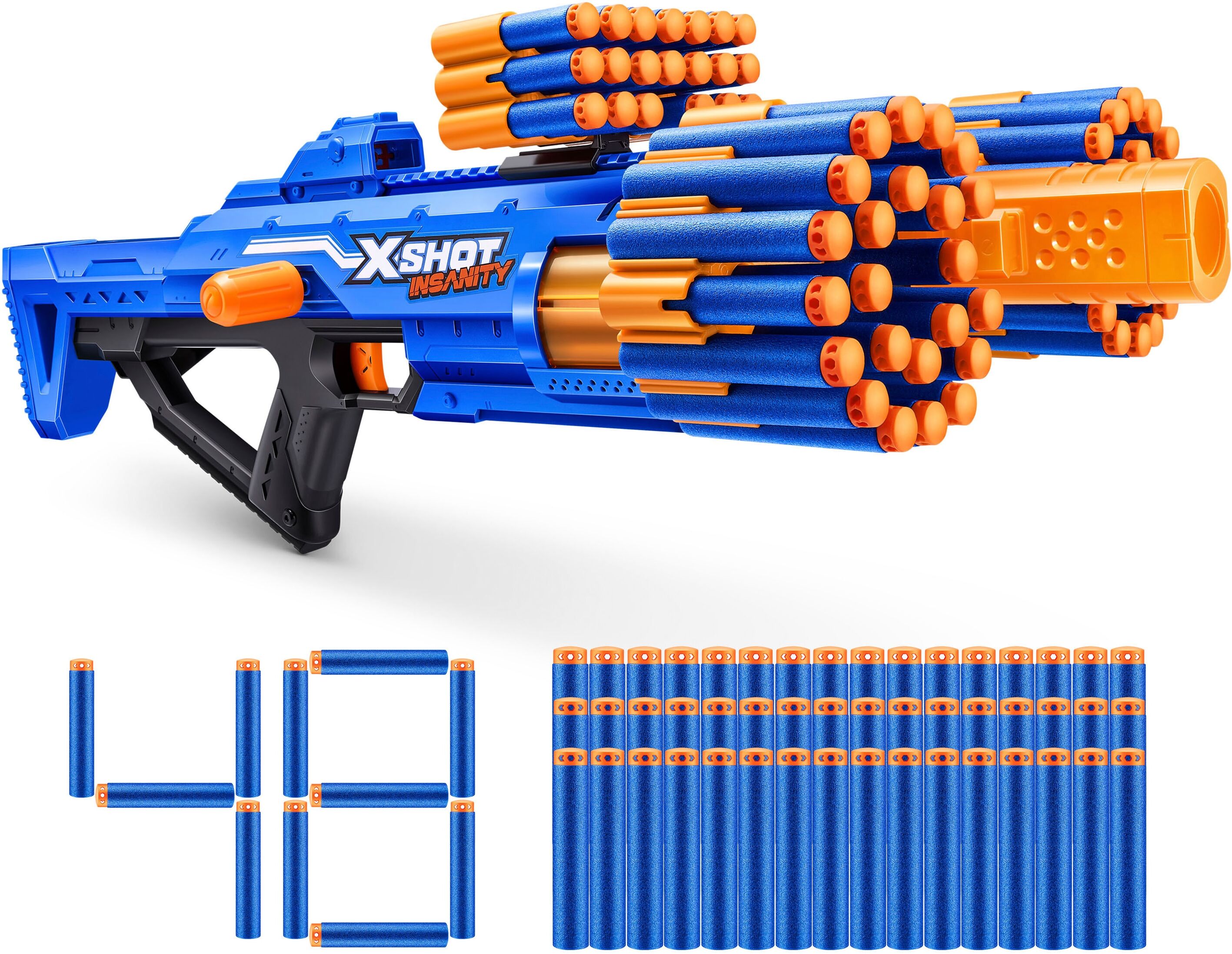 Blaster ZURU "X-Shot, INSANITY Berzerko", blau (bunt), Spielzeugwaffen, Kinder, Blaster