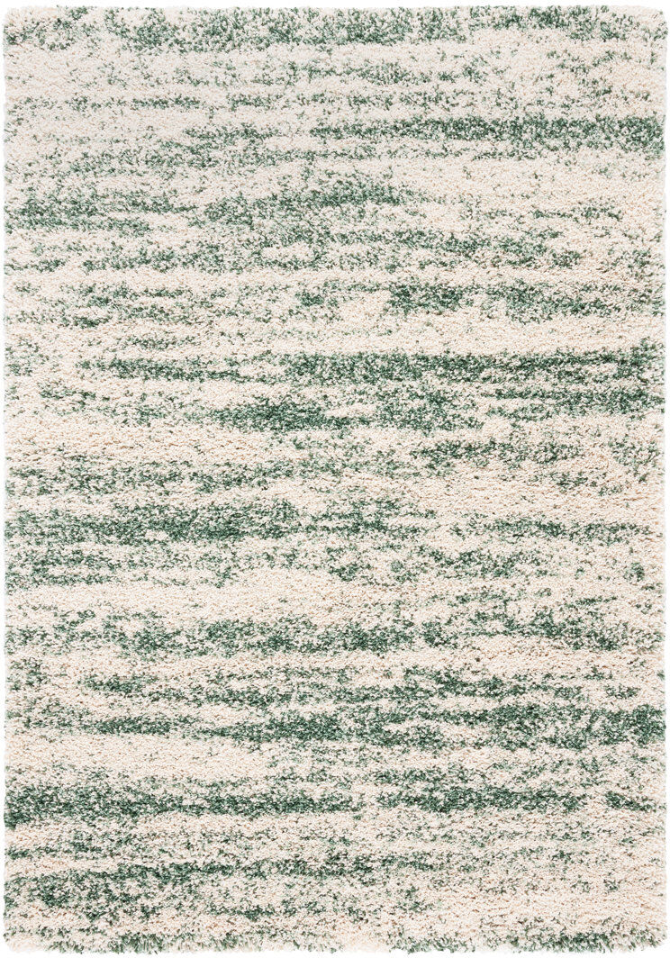 Rio Striped Area Rug Green Rectangle 91 x 152 cm