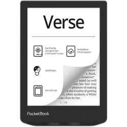 PocketBook E-Reader POCKETBOOK Verse 6" 1024x758 1xUSB-C Micro SD Wireless LAN Grey PB629-M-WW (6", 8 GB), eReader, Grau