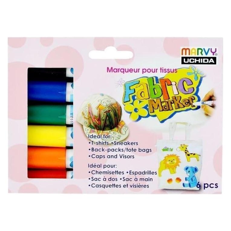 Marvy Marker zum Verzieren heller Stoffe, 6 Farben (6x) (58212962)