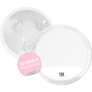 Fantasia Kosmetikspiegel 41035, transparent, 10-fach Vergrößerung, mit Saugnapf, Ø Spiegel 23 cm