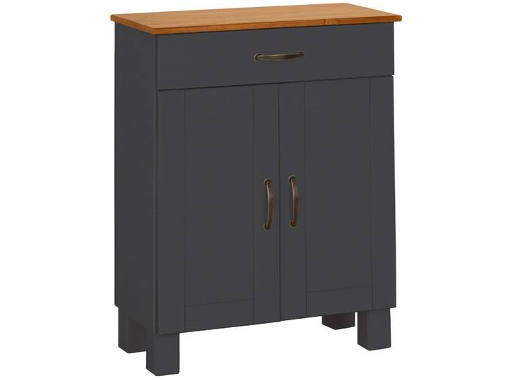 Unterschrank HOME AFFAIRE Rodby , schwarz (anthrazit, honig), B:60cm H:80cm T:30cm, Massivholz, Schränke, Unterschrank, FSC-zertifiziertes Massivholz, Breite 60cm, Höhe 80cm