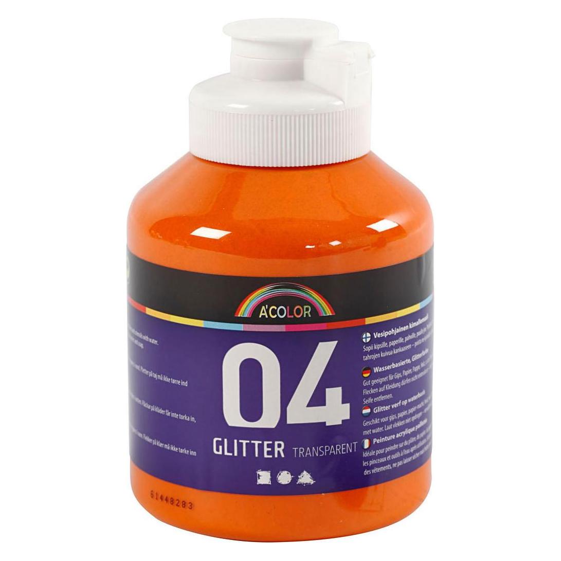 Creativ Company Glitzer-Acrylfarbe für Kinder - Orange, 500 ml (500 ml) (5712854150774)