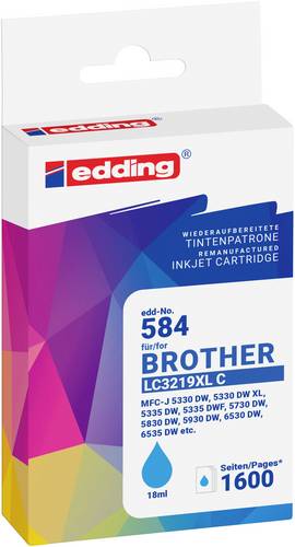 Edding Druckerpatrone ersetzt Brother LC3219XLC Kompatibel Cyan EDD-584 18-584-01