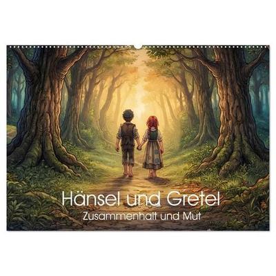 Hänsel und Gretel - Zusammenhalt und Mut (Wandkalender 2027 DIN A2 quer), CALVENDO Monatskalender