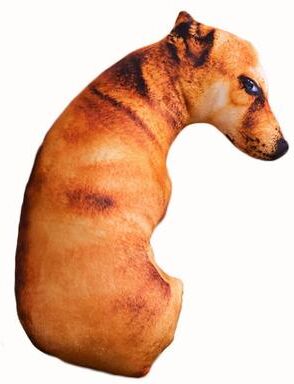 Discount Dollar Deals Lifelike Animal Dog Printed Throw Pillow, Cute Bend Dog Head Cosplay, Funny Toy Cushion For Home, Children Favorite b