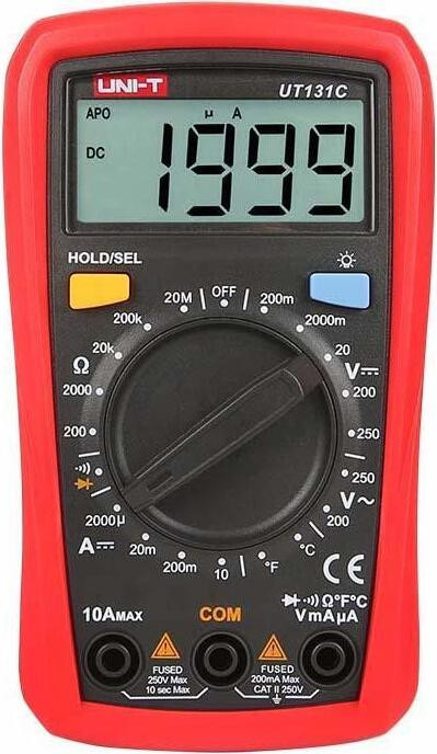 UNI-T Digitale multimeter UT131C voor gelijkstroom, wisselstroom, weerstand, diodes en continuïteit