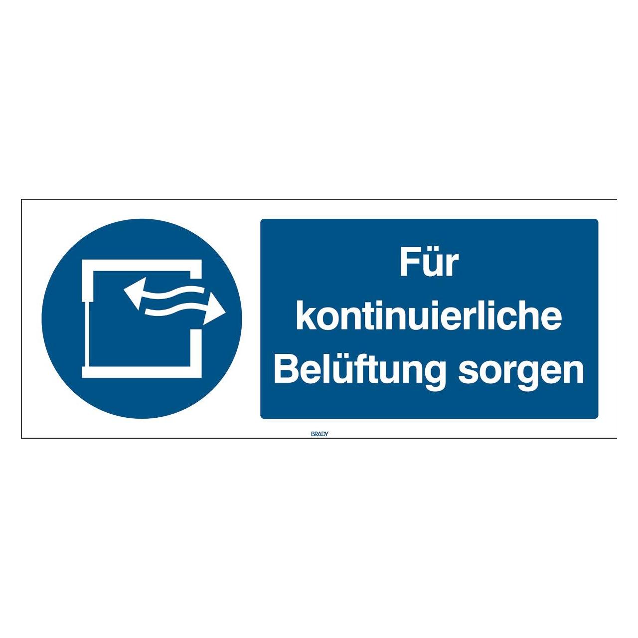 Brady ISO-Sicherheitsschild - Für kontinuierliche Belüftung sorgen (311885)