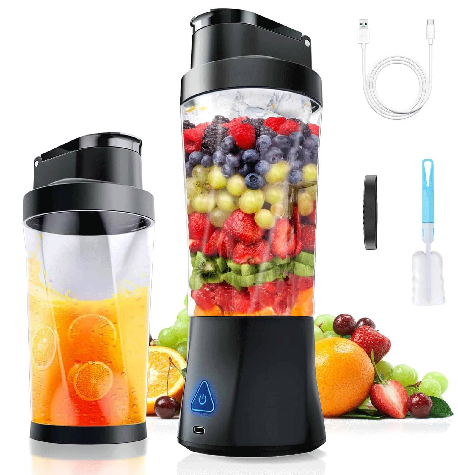 Dripio Draagbare blender, 700 ml, USB-oplaadbaar, 6 messen, zwart