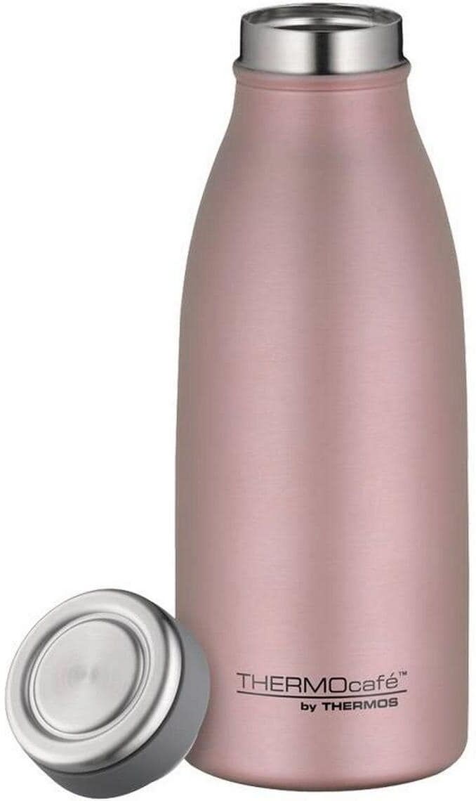 Isolierflasche THERMOS "TC 350 ml", rosa, Trinkflaschen, 350ml, Edelstahl, Isolierflasche, gummierter Drehverschluss, absolut dicht bei Kohlensäure rosa 350ml