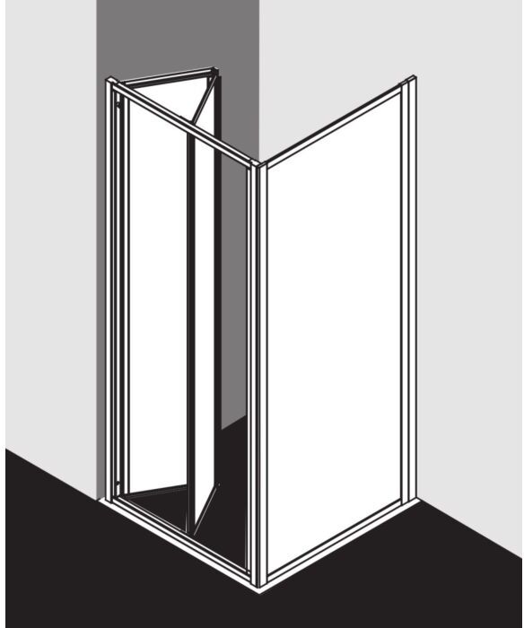 Kermi Falttür Nova 2000 90 x 185 cm, silber mattglanz, Kerolan Fontana