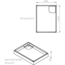 Neuesbad Wannenträger für Duravit D-Code 120x90 SD 22942