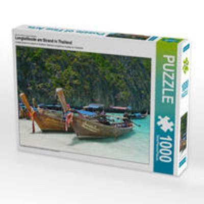 CALVENDO Puzzle Longtailboote am Strand in Thailand | 1000 Teile Lege-Größe 64x48cm Foto-Puzzle für glückliche Stunden