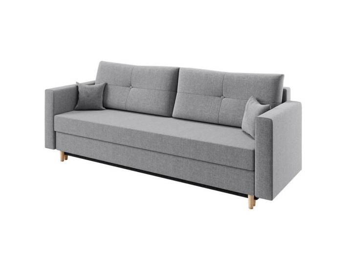 Sepro Meble Sofa Hellgrau Alko Ausziehbar, Grau, 217x92x85 cm, Wohnzimmer, Sofas & Couches, Sofas