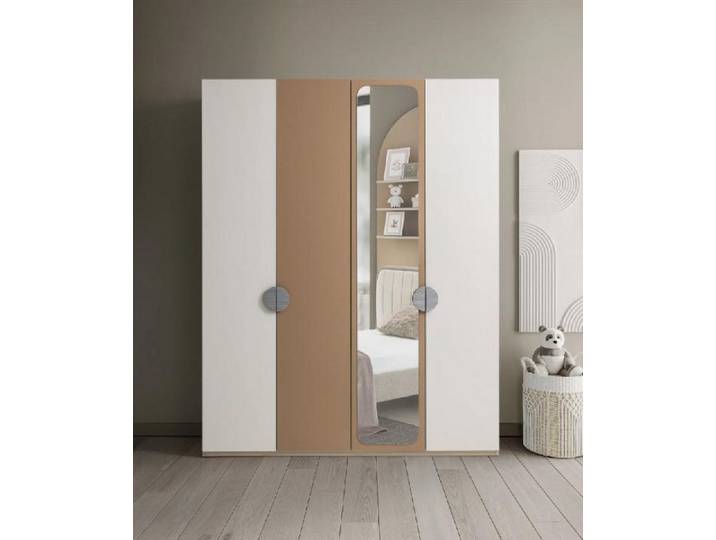 Xlmoebel Kleiderschrank Moderner Kleiderschrank mit Spiegel in zeitlosem Design (Kleiderschrank) Hergestellt in Europa