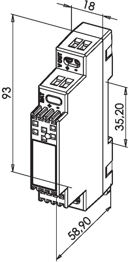 Alimentation à découpage rail DIN 1MOD 0,75 A 18 W HERACLES PCA-ALIMRD240.75