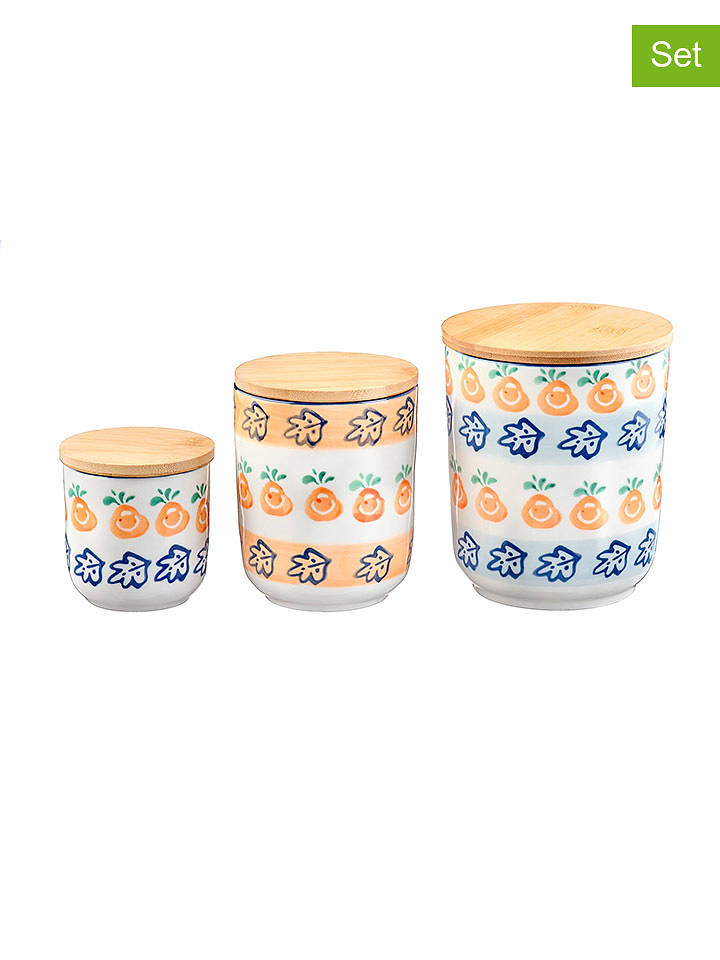 Björn 3er-Set: Vorratsbehälter "Napoli" in Weiß/ Blau/ Orange - onesize