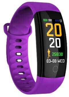 Inspired Deals QS01 Smart Watch Fitness Tracker With Heart Rate Monitor, Sleep Tracking & IP67 Waterproof purple