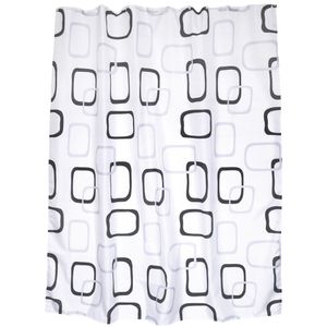 MSV Duschvorhang Anti-Schimmel Quadrat, 180 x 200 cm, wasserabweisend, waschbar, aus Polyester, mit Motiv