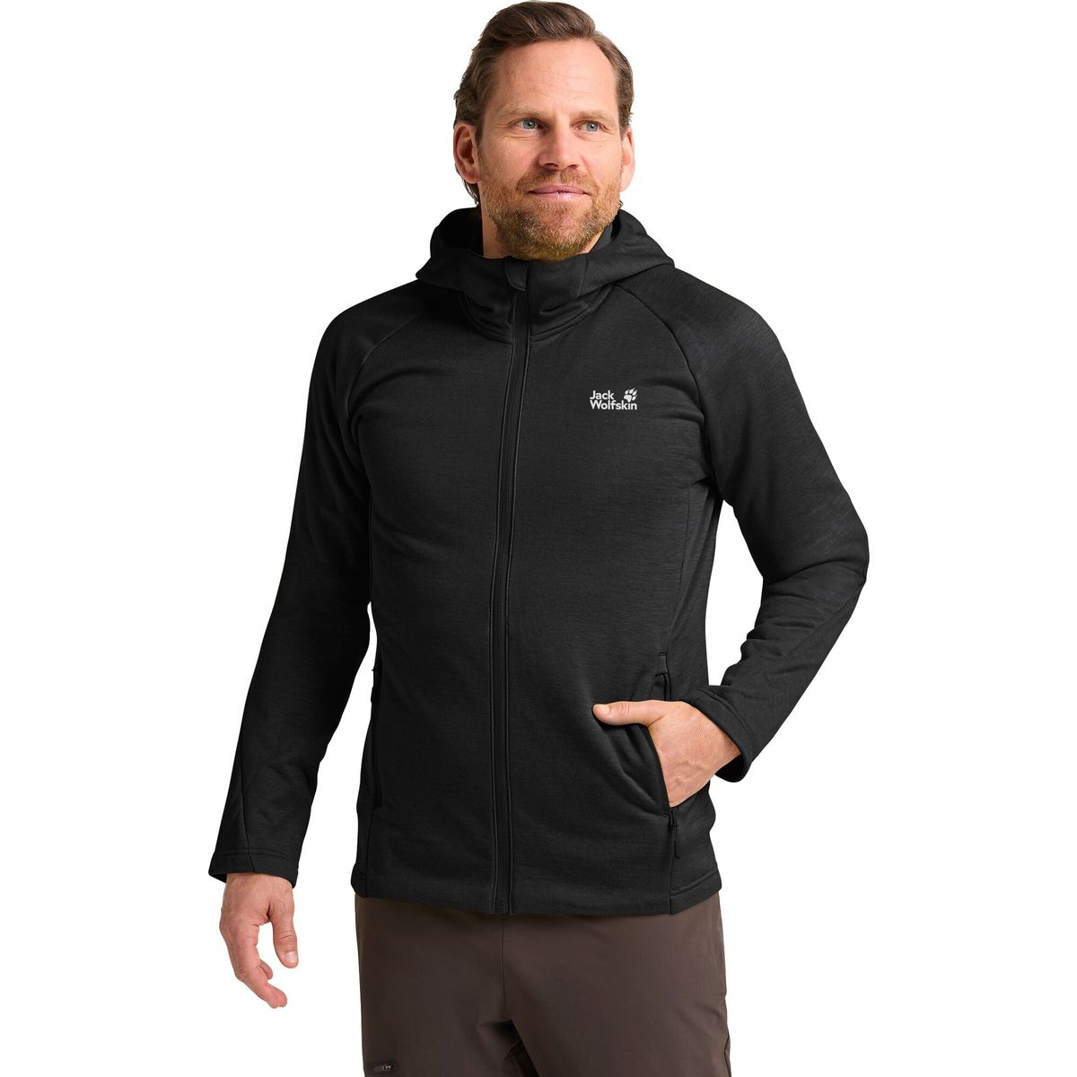 Jack Wolfskin Peak District Hooded Full Zip M black (6000) XL A65272_6000_A12