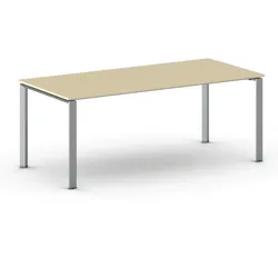 Konferenztisch PRIMO INFINITY 200x90 cm, graues Metallgestell, Birke