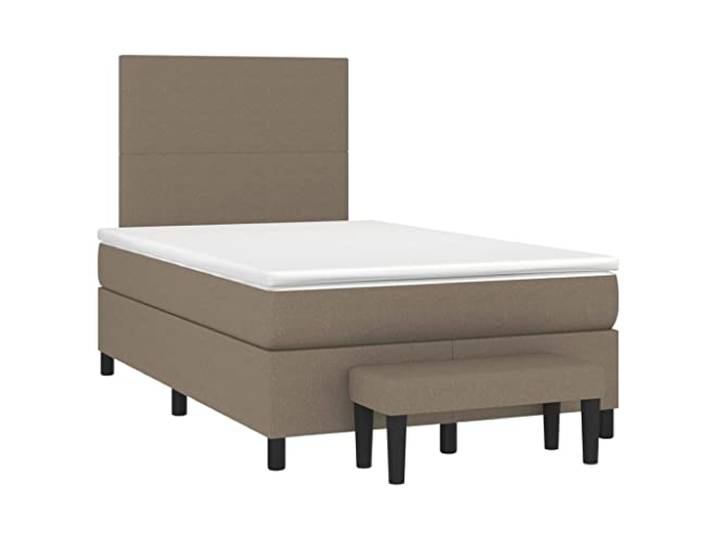 PUGYNBK Boxspringbett, 120 x 190 cm, Taupe, mit Kopfteil Taschenfederkernmatratze, mittelhart, Lattenrost, Multifunktionsbank