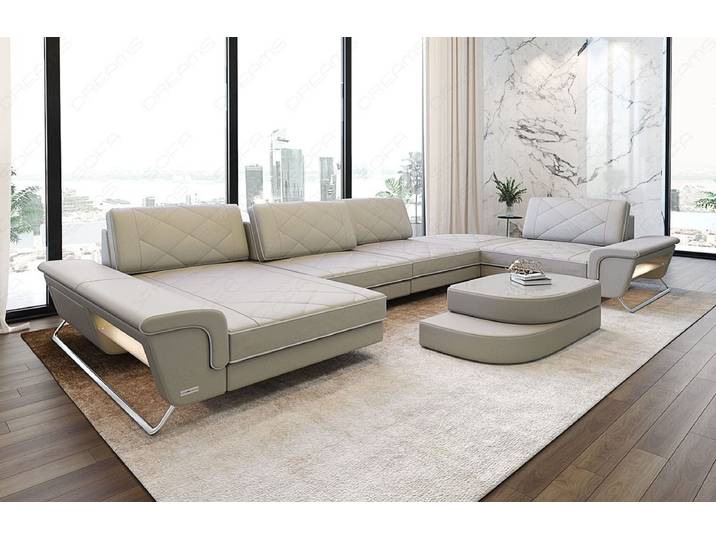 Leder Couch Bari U-Form