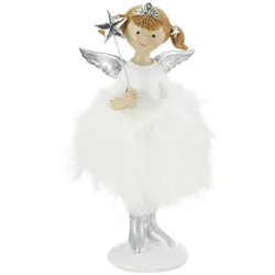 HOME STORY Deko Figur Engel   , weiß , Polyresin (Kunstharz),Polyester , Maße (cm): B: 8 H: 17 T: 8.0