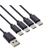 InLine USB 4in1 Y-Ladekabel 1x USB-A Stecker an 4x USB-C schwarz 1m Kabel Digital/Daten Strom/Netzteil 1 m (35141)