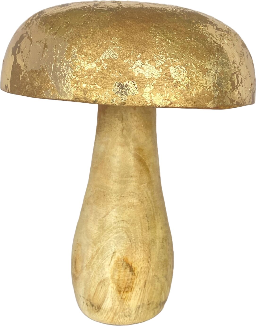 Decofinder Pilz, Natur Gold H: 12 cm