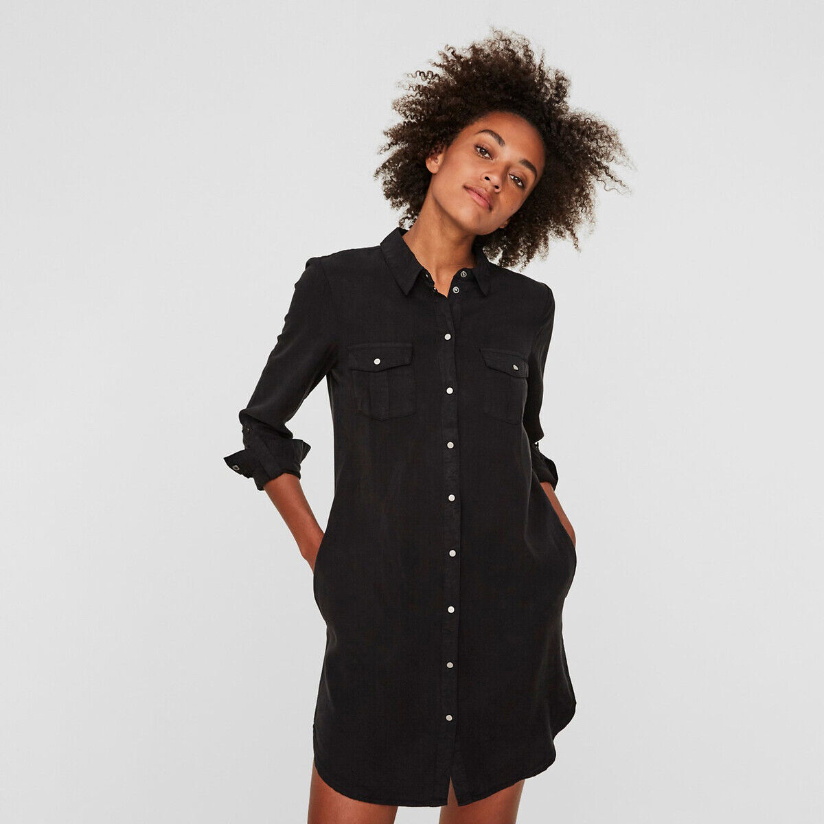 VERO MODA Robe chemise pressionnée