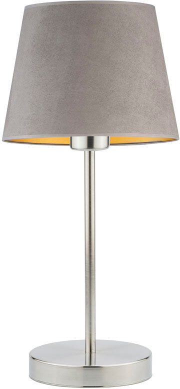 Canora Grey Alekper Metal Desk Lamp Brushed Steel Base/Grey/Gold Shade 41.5cm H X 19.5cm W X 19.5cm D