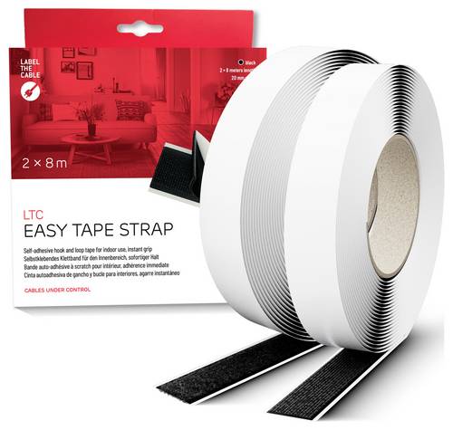 Label the Cable LTC EASY TAPE STRAP Klettband (L x B) 8m x 20mm Schwarz 8m