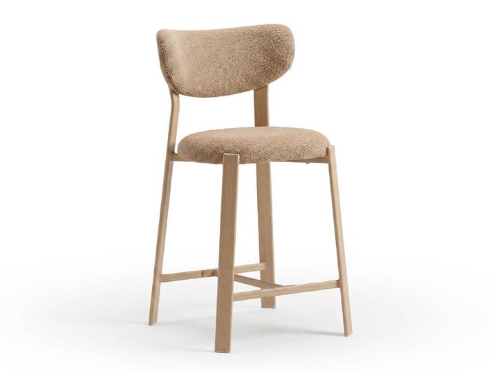 Tabouret de bar Loop Chene/camel - Basika