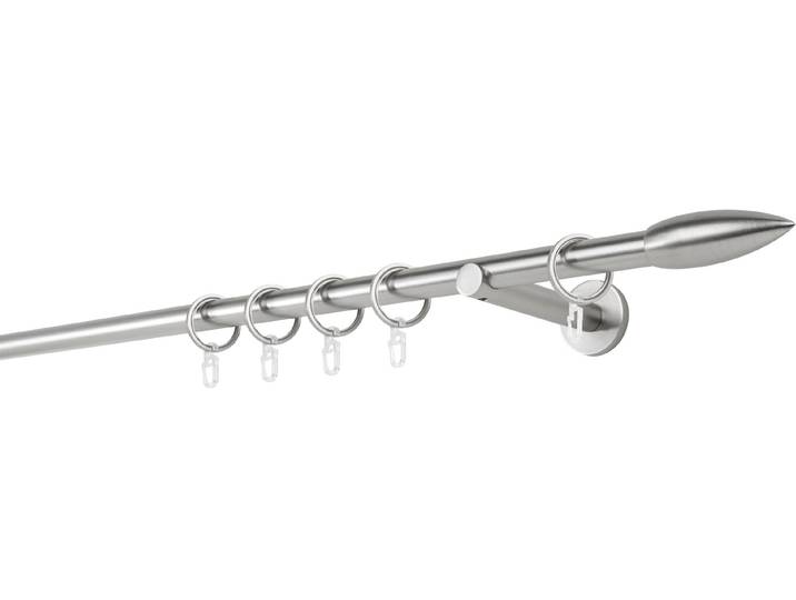 Gardinenstange MYDECO 20mm Cardo Wandträger 12 cm , silber (edelstahlfarben), L:120cm, Gardinenstangen, Gardinenstange